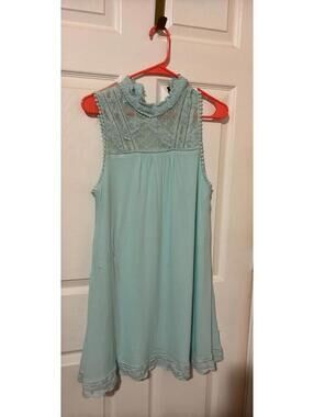 Altar’d State Mint Green Lace Sleeveless mini dress L, , festival, BoHo